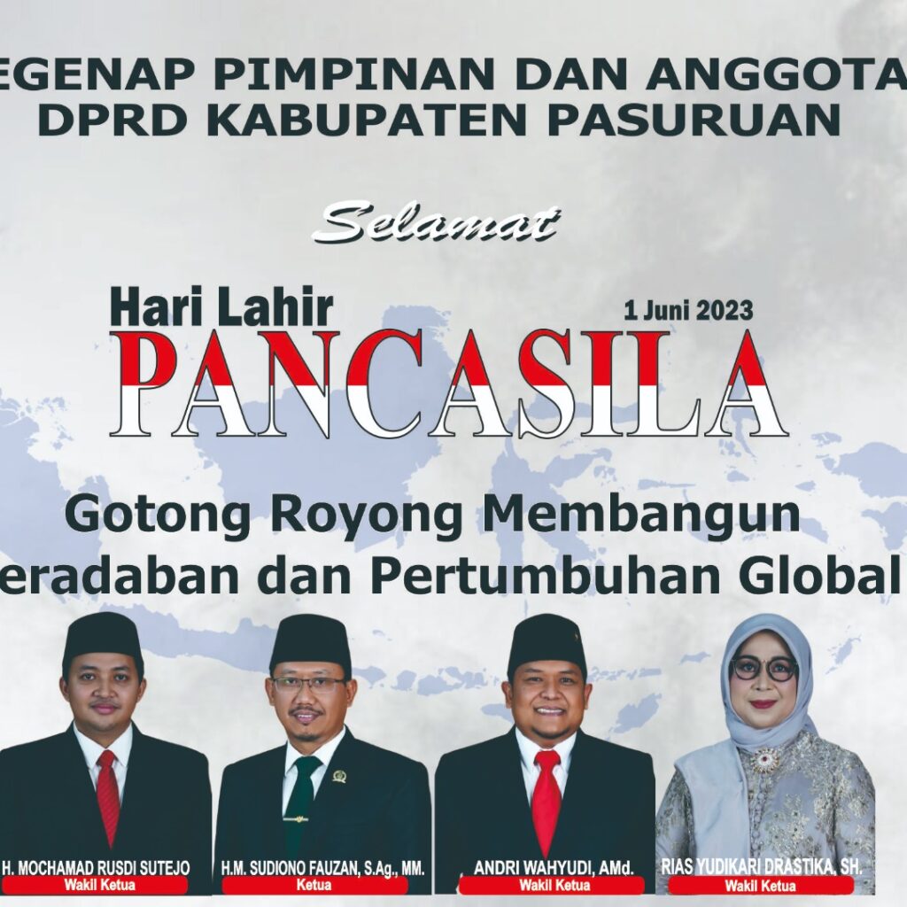 Pimpinan DPRD Kabupaten Pasuruan Ucapakan Selamat Hari Lahir Pancasila