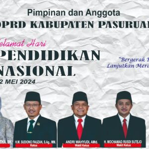 Pimpinan DPRD Kabupaten Pasuruan Ucapkan Selamat Hardiknas 2024