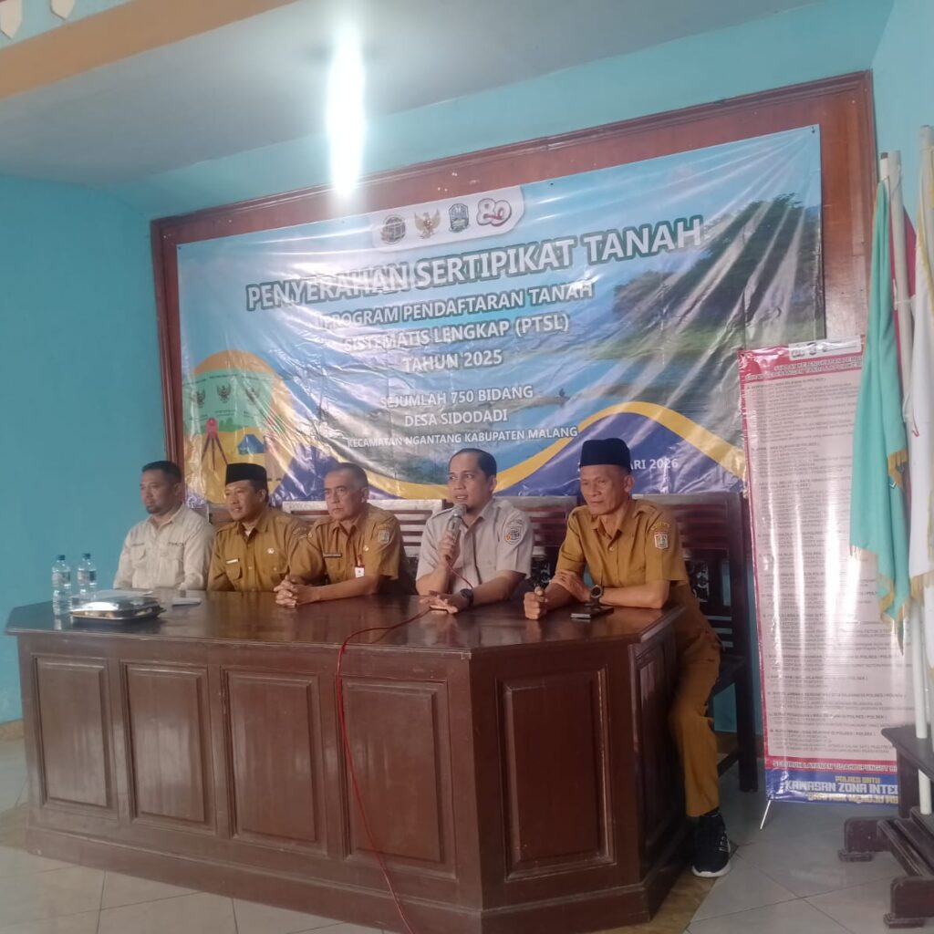 Pembagian Sertifikat PTSL Dibagikan Hari ini di Desa Sidodadi Ngantang