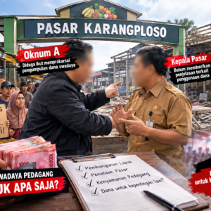 Pedagang Pasar Buah Karangploso Geger, Dana Swadaya Lapak Dipertanyakan: Ke Mana Uang Pedagang Mengalir?